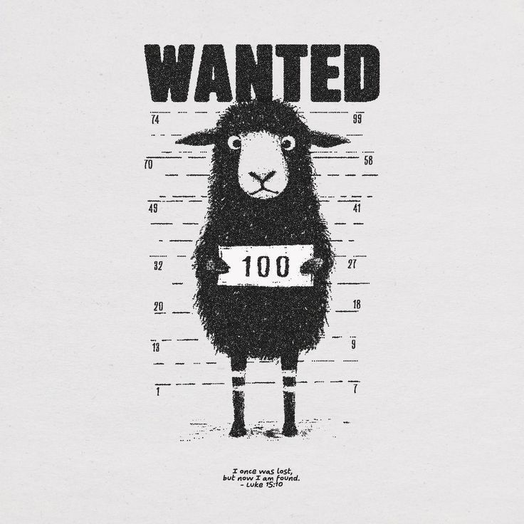 Camiseta Evangélica Lucas 15:3-7 Wanted Ovelha