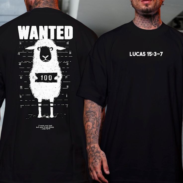 Camiseta Evangélica Lucas 15:3-7 Wanted Ovelha
