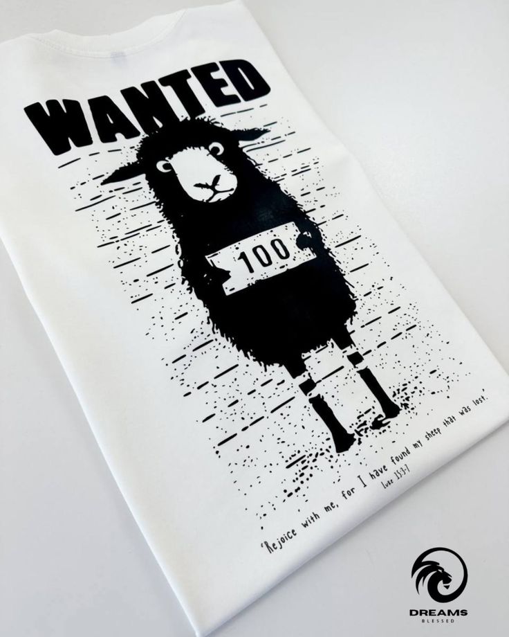 Camiseta Evangélica Lucas 15:3-7 Wanted Ovelha